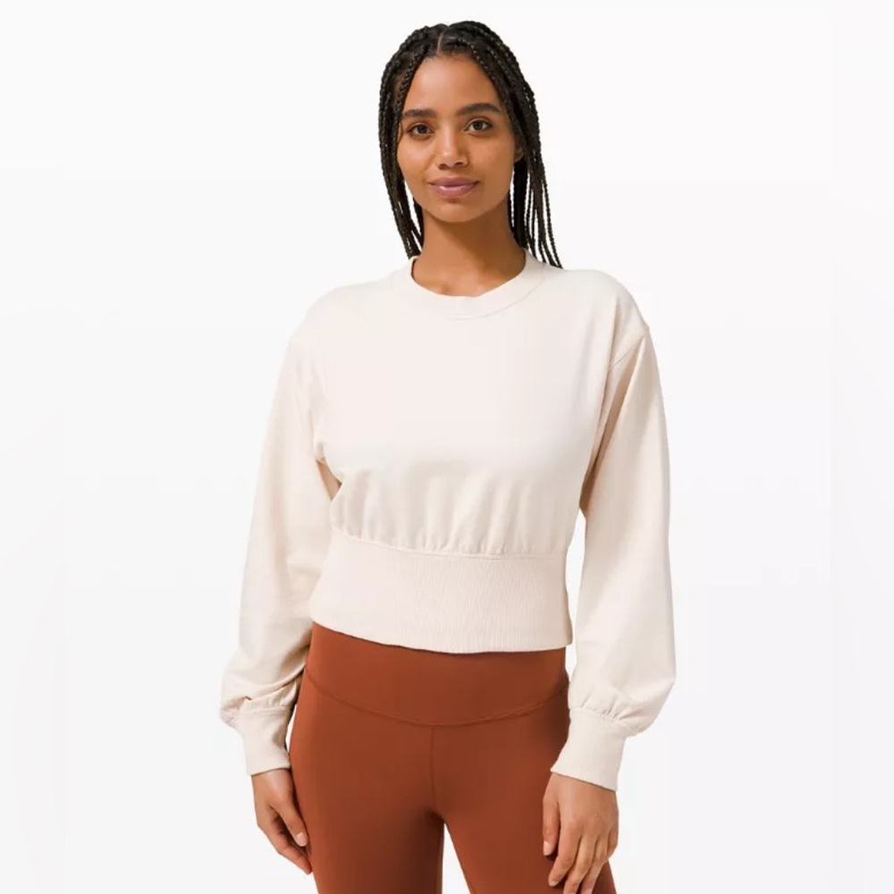 Lululemon Cream Contoured Waist Crew Soft Sweatshirt